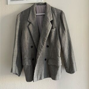 Black and White Houndstooth Blazer